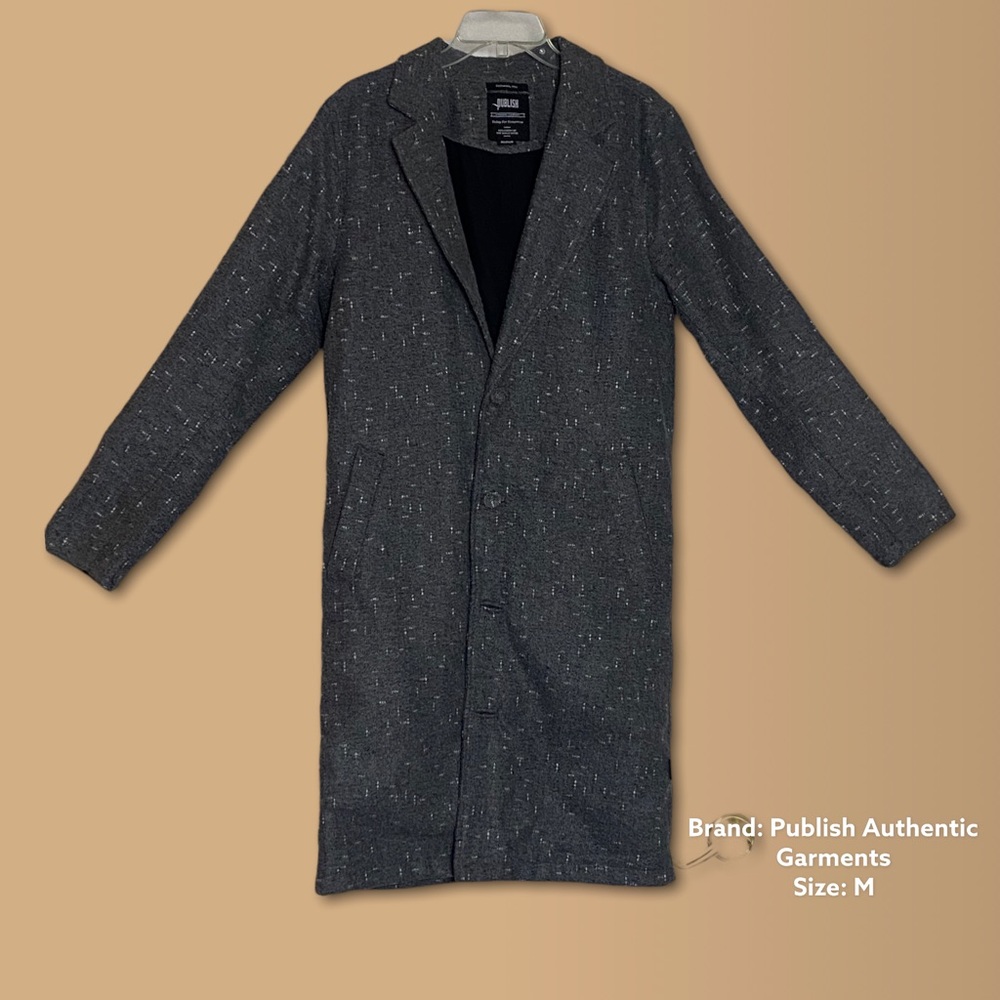 Publish Authentic Garments Mens Grey button up coat
